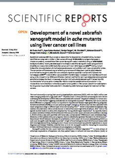 Download Development Of A Novel Zebrafish Xenograft Model In Ache ...