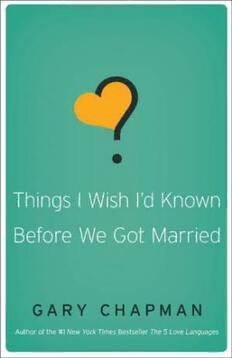 Download Things I Wish I'd Known Before We Got Married PDF By Chapman