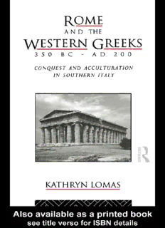 Download Rome and the Western Greeks, 350 BC - AD 200: Conquest and ...