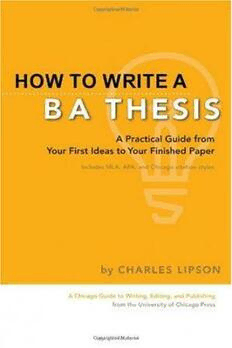 how to write a ba thesis charles lipson pdf