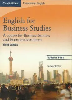 Download English for Business Studies: A course for business studies and economics students - student’s edition (3 ed) PDF